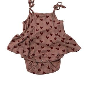 Kate Quinn Baby Girls Multicolor Hearts Tie Strap Bubble Romper